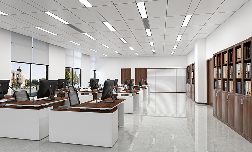 modern public office area office 3d model