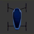 Futuristic Space Aerial Vehicle With Blue Exterior Multiple Propellers And Advanced Design