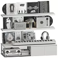 Modern Decorative Ornament Set With Vinyl Records Headphones Lamp And Photo Frames For Home Decor