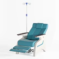 Brown And Blue Medical Chairs With IV Poles Comfortable Upholstery Design