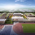 Modern School Campus With Spacious Buildings Playground Running Track And Green Areas