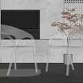 Stylish Transparent Acrylic Leisure Chairs In Modern Living Room With TV And Plant