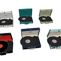 Stylish Portable Record Players With Multiple Colors Open Case Audio Design
