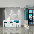 Zhengjin Doors and Windows Modern Storefront Featuring System Customization Billboard 3d model