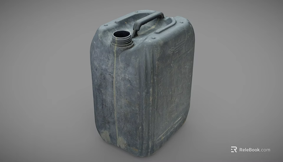 Gray Metal Jerry Can Hardware Tool With Durable Handle And Secure Cap 3d model 