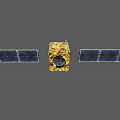 Space Satellite With Extended Solar Panels And Gold Main Structure 3d model