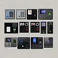 Modern punch card machine fingerprint machine face recognition machine face recognition machine intelligent machine 3d model
