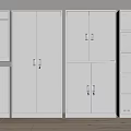 White Storage Lockers with Various Sizes Different Designs Doors And Locks 3d model