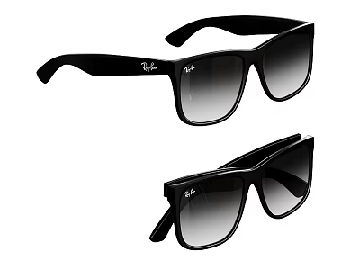 Accessory Decor Set of Two Black Sunglasses with Gradient Lenses and Brand Logo 3d model