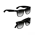 Accessory Decor Set of Two Black Sunglasses with Gradient Lenses and Brand Logo