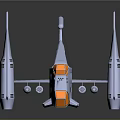 Modern Silver Fighter Jet With Orange Nose Cone And Advanced Aerodynamic Wing Design