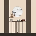 New Chinese Style Duan Jing Piece Case Several Duan Jing Tai Piece Case Porch Duan Jing Porch Piece New Chinese Style Decoration Landscape Painting 3d model