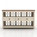 Elegant Entryway Console Table Design With White Frame Wooden Top And Lattice Drawers