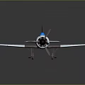 Vintage White And Purple Passenger Airplane Model With Propeller Wings Cockpit And Dark Background Reflection