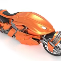 Orange Futuristic Motorcycle With Sleek Styling And High Tech Details
