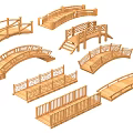 Decorative Wooden Bridges with Various Designs Railings and Steps for Garden Landscaping