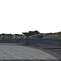 Commercial Street Surrounded By Lake Green Spaces Plaza And Modern Buildings