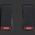 Two Vintage Red Fuel Pumps With Warning Signs And Green Digital Screens