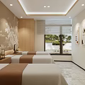 Traditional Chinese SPA Room With Comfortable Beds And Art Decor