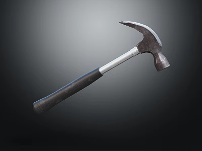 Claw Hammer Hardware Tool with Durable Metal Head and Black Handle 3d model