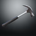 Claw Hammer Hardware Tool with Durable Metal Head and Black Handle 3d model