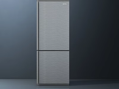 Sleek Modern Stainless Steel Refrigerator Freezer With Double Door For Modern Home Kitchen 3d model