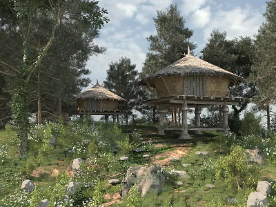 Ethnic Wind Wecang Round Wecang 3d model