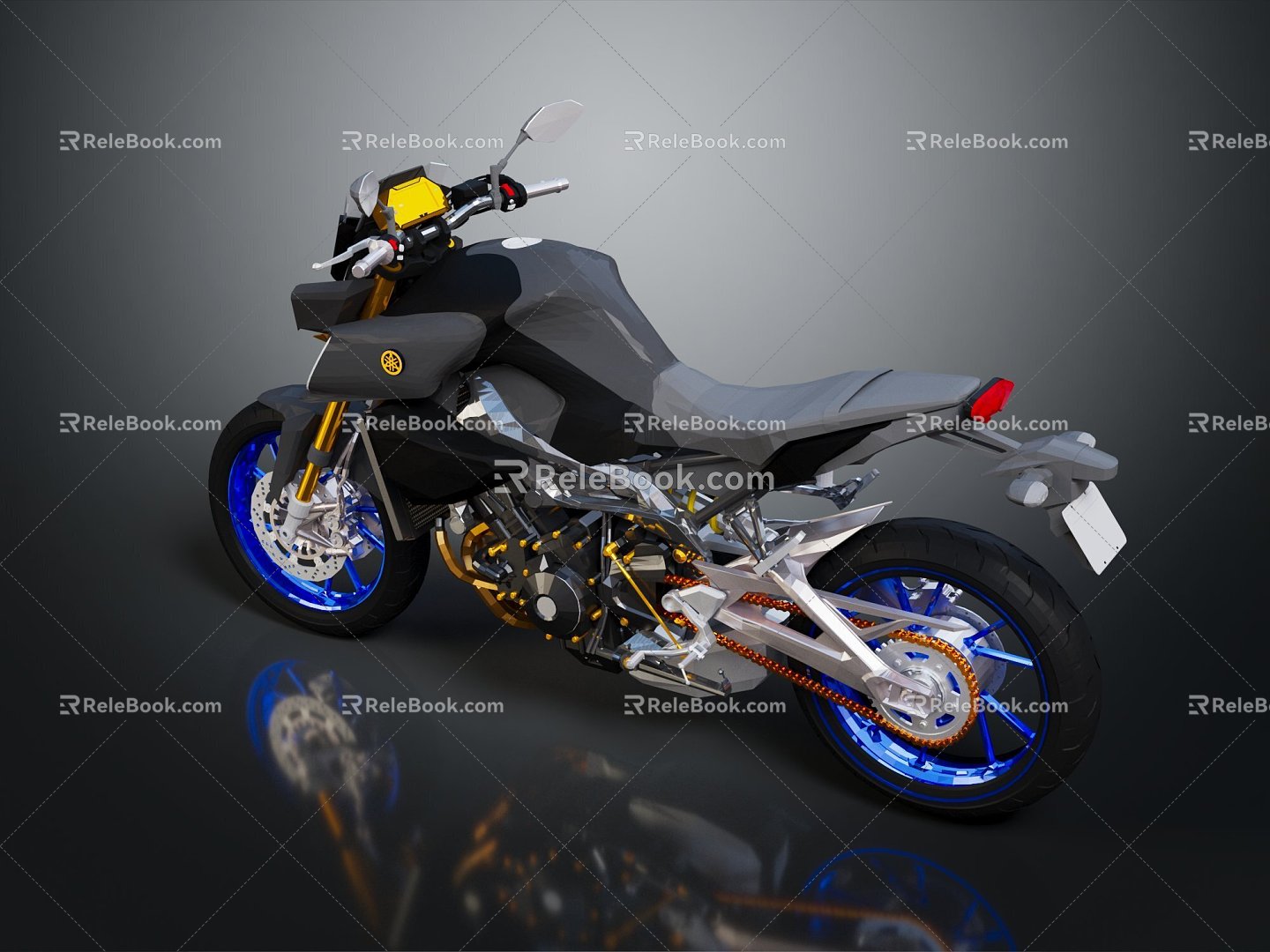 Modern motorcycle two-wheeled motorcycle off-road motorcycle road racing motorcycle 3d model