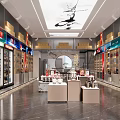 Modern Tobacco Liquor Store Interior With Displays Shelves And Chinese Decor