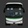 White And Red Passenger Bus With Green Stripes Modern Exterior Design
