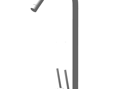 Modern Stainless Steel Water Faucet For Kitchen Or Bathroom With Single Handle High Arc Spout 3d model
