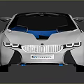Futuristic Concept Car With Sleek White Body Blue Accents And Unique Wheels