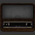 Vintage Wooden Radio Speaker With Classic Grid Front And Display Panel Control Knobs 3d model