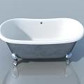 Modern White Bathtub With Silver Legs In Sleek Minimalist Bathroom Design