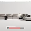 Modern corner sofa multiplayer sofa 3d model
