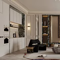 Elegant Modern Living Room Interior Design With Marble Coffee Table Sofa And Wall Lamps