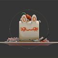 Cow Cake Modern Cake 3d model