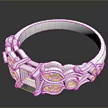 Silver Ring As Daily Living Accessory With Exquisite Design And Intricate Gemstone Patterns 3d model