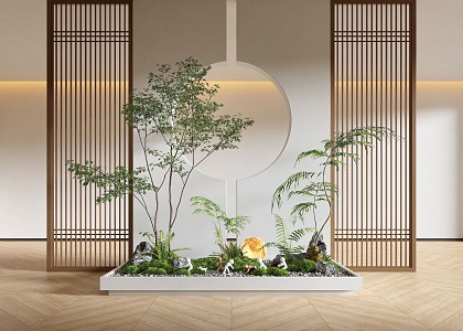 New Chinese Style Indoor Landscape Landscaping Landscape Setches Indoor Landscape Indoor Landscape Bryophytes Plant Pile 3d model