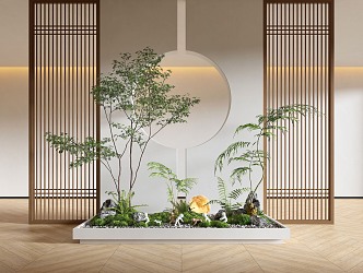 New Chinese Style Indoor Landscape Landscaping Landscape Setches Indoor Landscape Indoor Landscape Bryophytes Plant Pile 3d model