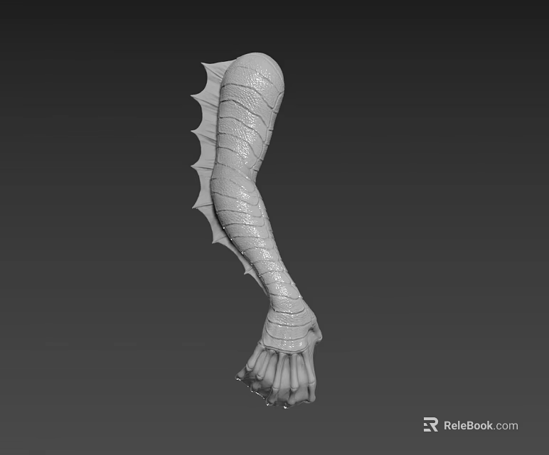 Detailed 3D Dragon Arm Model with Scales and Sharp Claws Design 3d model 