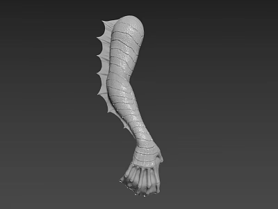 Detailed 3D Dragon Arm Model with Scales and Sharp Claws Design 3d model