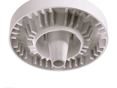 Modern White Circular Geometric Layered Decorative Ornament Set for Home Decor 3d model