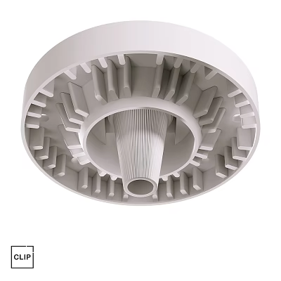 Modern White Circular Geometric Layered Decorative Ornament Set for Home Decor 3d model