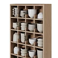 Decorative Ornament Combination With Shelves Bowls Plates Tray Jars And Storage Cabinet
