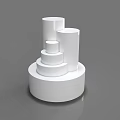White Multi tiered Cylindrical Display Shelves With Round Base For Retail Showcase 3d model