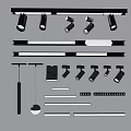 Modern Spotlight Ci Suction Track Spotlight Combination 3d model