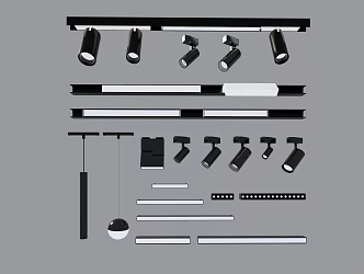 Modern Spotlight Ci Suction Track Spotlight Combination 3d model
