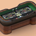 Premium Casino Table With Wooden Frame Green Felt Surface And Detailed Game Layout