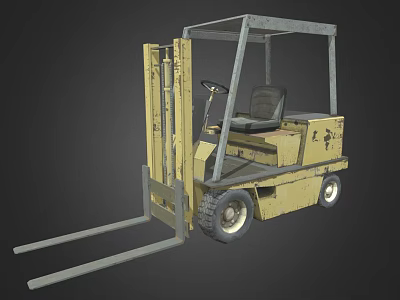 Heavy Duty Yellow Forklift For Shopping Mall Store Industrial Lifting Equipment 3d model